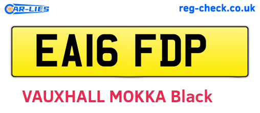 EA16FDP are the vehicle registration plates.