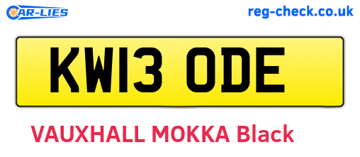 KW13ODE are the vehicle registration plates.