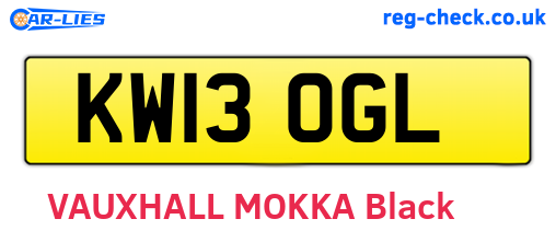 KW13OGL are the vehicle registration plates.