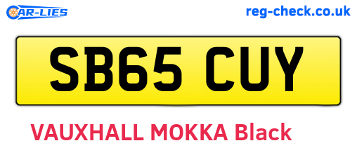 SB65CUY are the vehicle registration plates.
