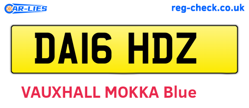 DA16HDZ are the vehicle registration plates.