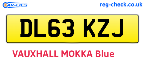 DL63KZJ are the vehicle registration plates.