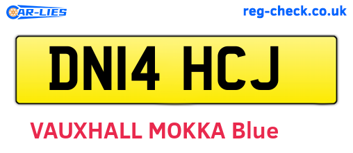 DN14HCJ are the vehicle registration plates.