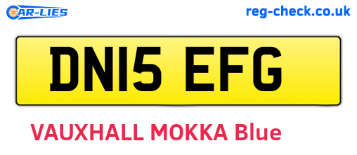 DN15EFG are the vehicle registration plates.