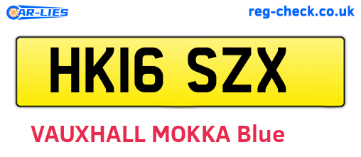 HK16SZX are the vehicle registration plates.