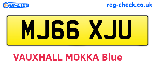 MJ66XJU are the vehicle registration plates.