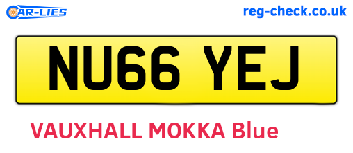 NU66YEJ are the vehicle registration plates.