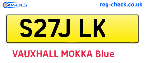 S27JLK are the vehicle registration plates.
