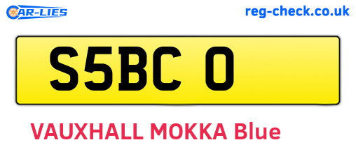S5BCO are the vehicle registration plates.