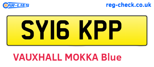 SY16KPP are the vehicle registration plates.