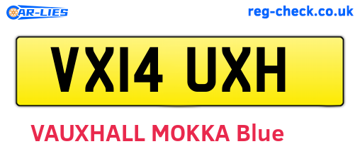 VX14UXH are the vehicle registration plates.