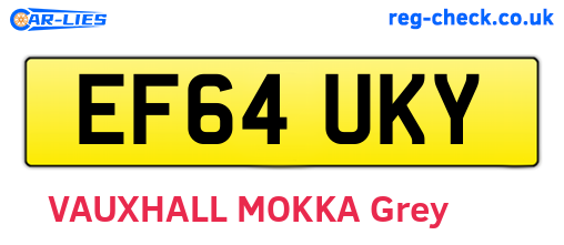 EF64UKY are the vehicle registration plates.