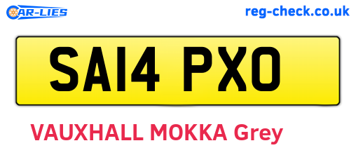 SA14PXO are the vehicle registration plates.