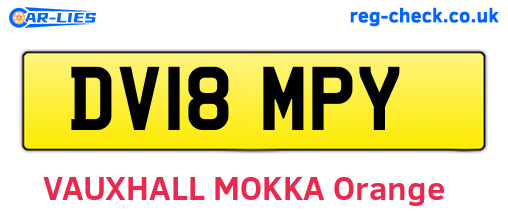 DV18MPY are the vehicle registration plates.