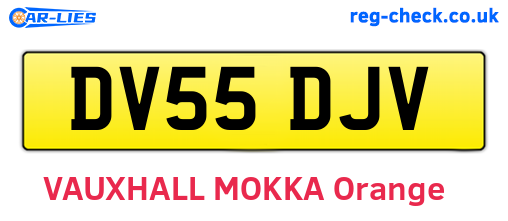 DV55DJV are the vehicle registration plates.