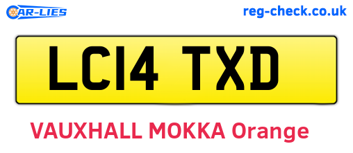LC14TXD are the vehicle registration plates.