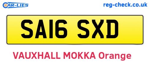 SA16SXD are the vehicle registration plates.