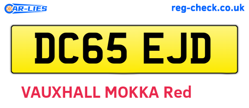 DC65EJD are the vehicle registration plates.