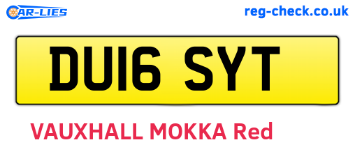 DU16SYT are the vehicle registration plates.