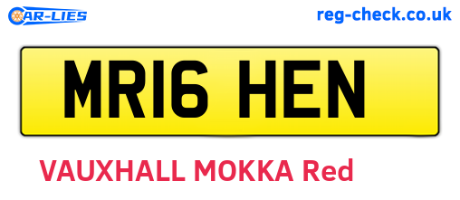 MR16HEN are the vehicle registration plates.