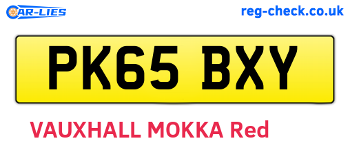 PK65BXY are the vehicle registration plates.