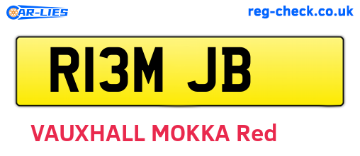 R13MJB are the vehicle registration plates.