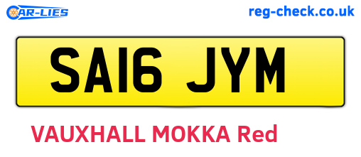 SA16JYM are the vehicle registration plates.