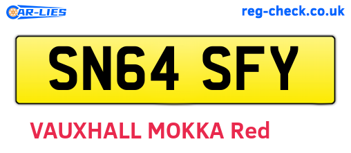 SN64SFY are the vehicle registration plates.