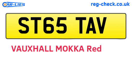 ST65TAV are the vehicle registration plates.