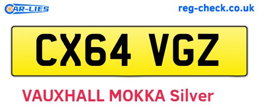 CX64VGZ are the vehicle registration plates.