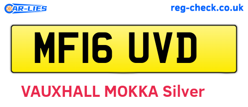 MF16UVD are the vehicle registration plates.