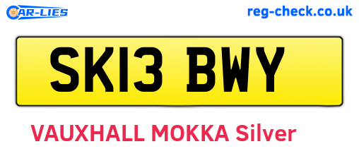 SK13BWY are the vehicle registration plates.