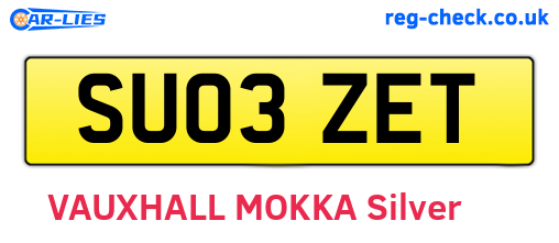 SU03ZET are the vehicle registration plates.