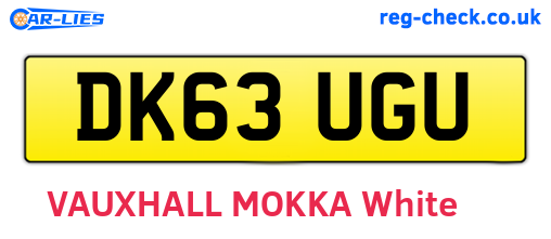 DK63UGU are the vehicle registration plates.