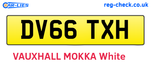 DV66TXH are the vehicle registration plates.