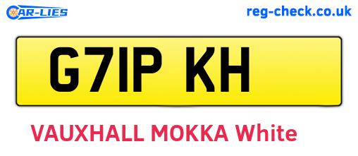 G71PKH are the vehicle registration plates.