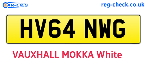 HV64NWG are the vehicle registration plates.