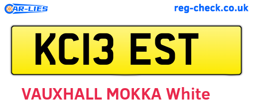 KC13EST are the vehicle registration plates.