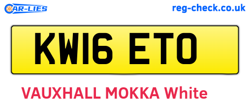 KW16ETO are the vehicle registration plates.