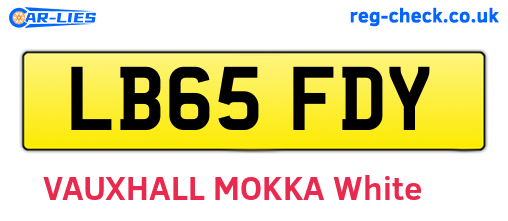 LB65FDY are the vehicle registration plates.