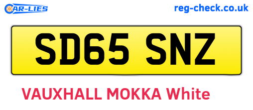 SD65SNZ are the vehicle registration plates.
