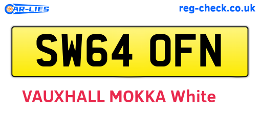 SW64OFN are the vehicle registration plates.