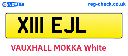X111EJL are the vehicle registration plates.