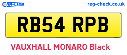 RB54RPB are the vehicle registration plates.