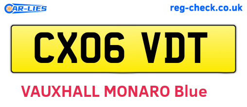 CX06VDT are the vehicle registration plates.