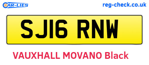 SJ16RNW are the vehicle registration plates.