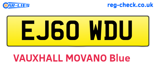 EJ60WDU are the vehicle registration plates.