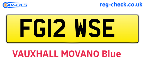 FG12WSE are the vehicle registration plates.
