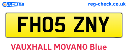 FH05ZNY are the vehicle registration plates.