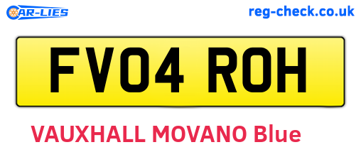 FV04ROH are the vehicle registration plates.